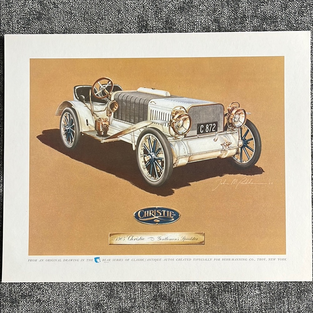 1905 Christie Speedster Classic Automobile Auto Print Behr-Manning Co.